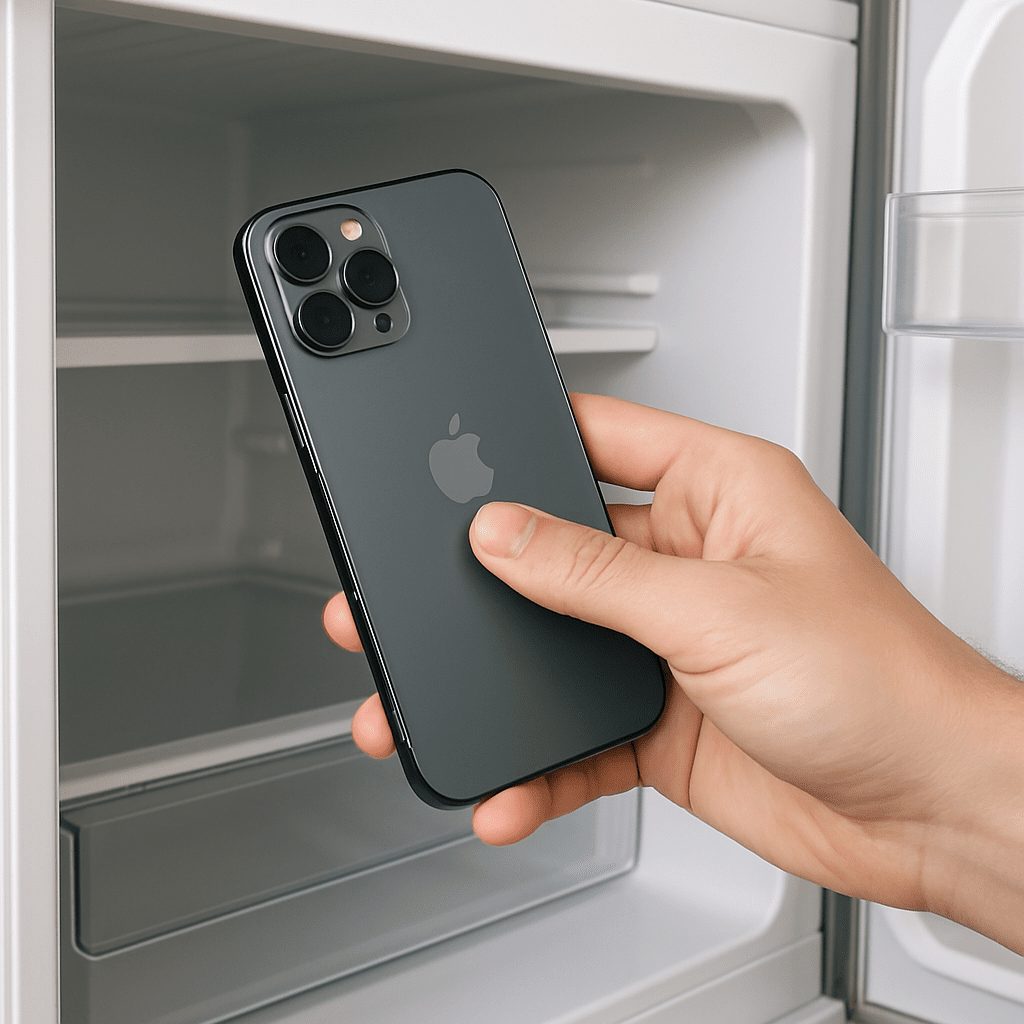 冷蔵庫にiPhoneを入れたら治る？