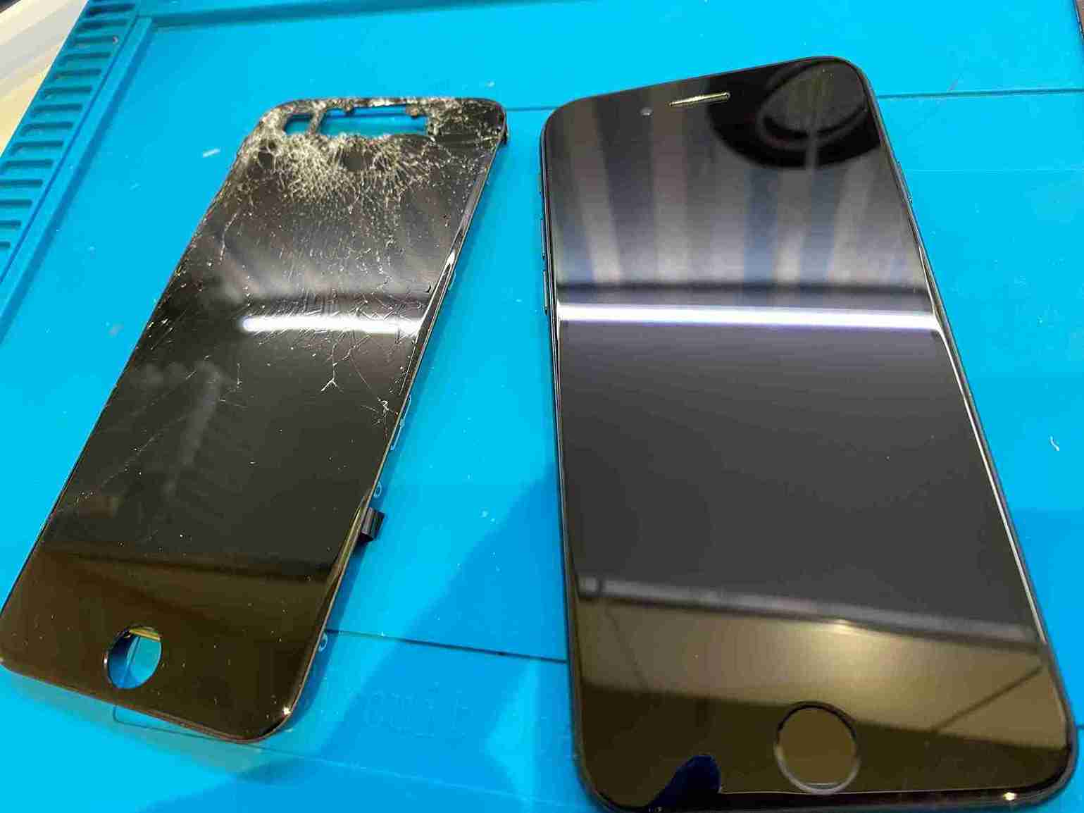 iPhoneSE2画面割れ修理後