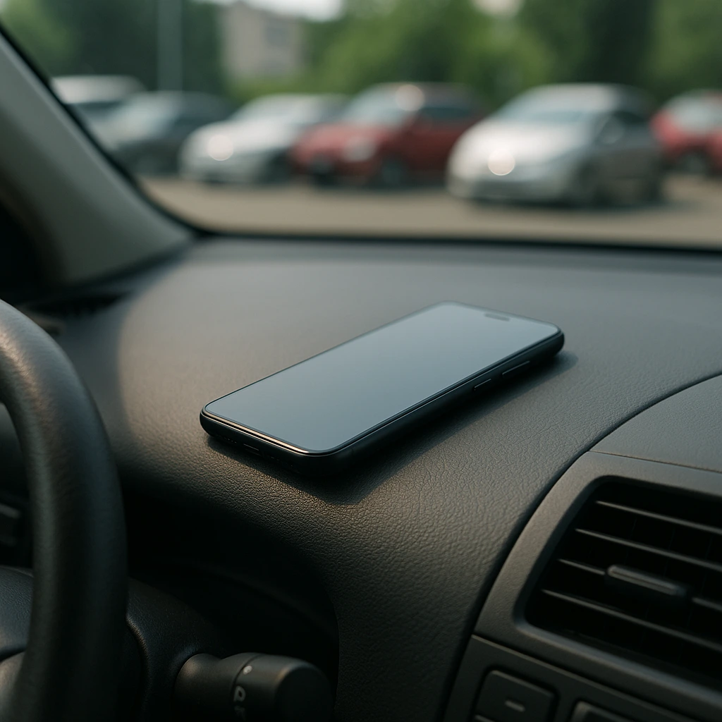 車の中にスマホ