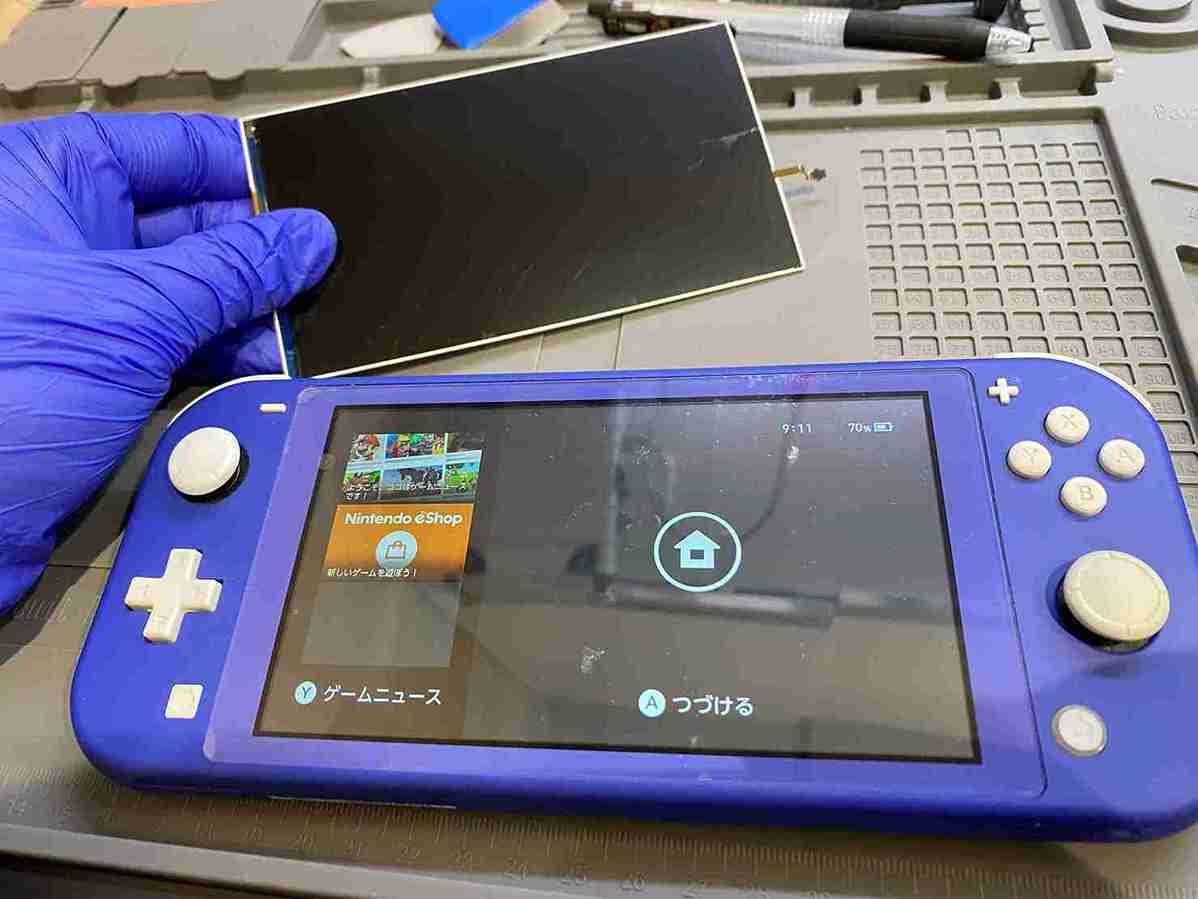 スイッチライト 液晶修理後