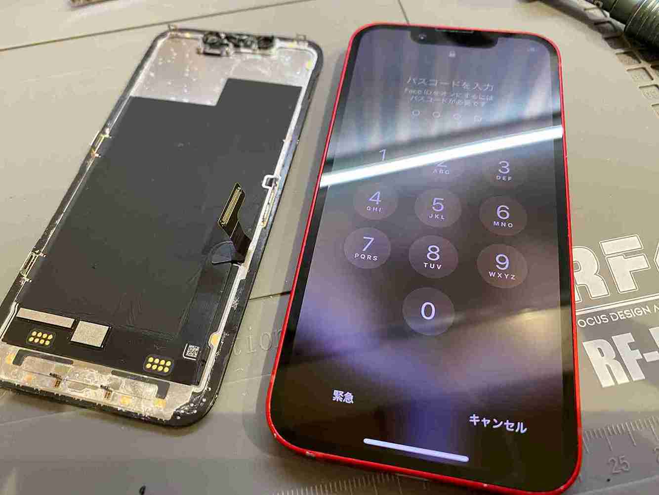 iPhone13mini 水没 応急修理後