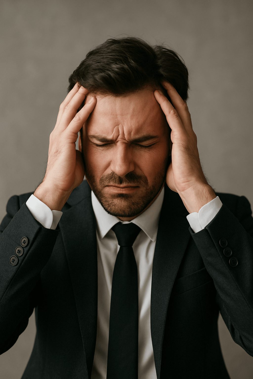 頭をかかえる人