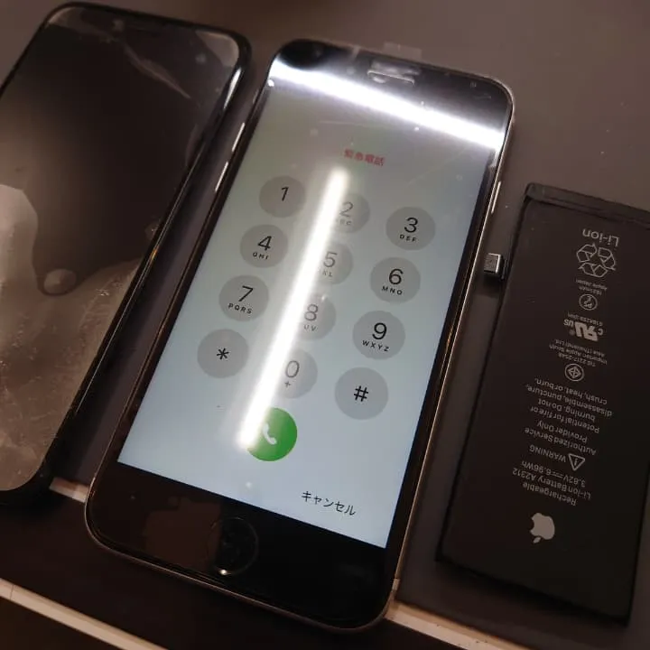 iPhoneSE2のバッテリー、画面割れ修理