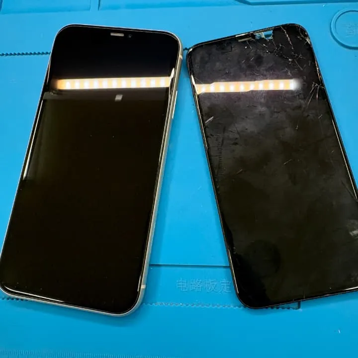 iPhone11Pro画面割れと修理後の比較|昭島駅iPhone修理で即日対応