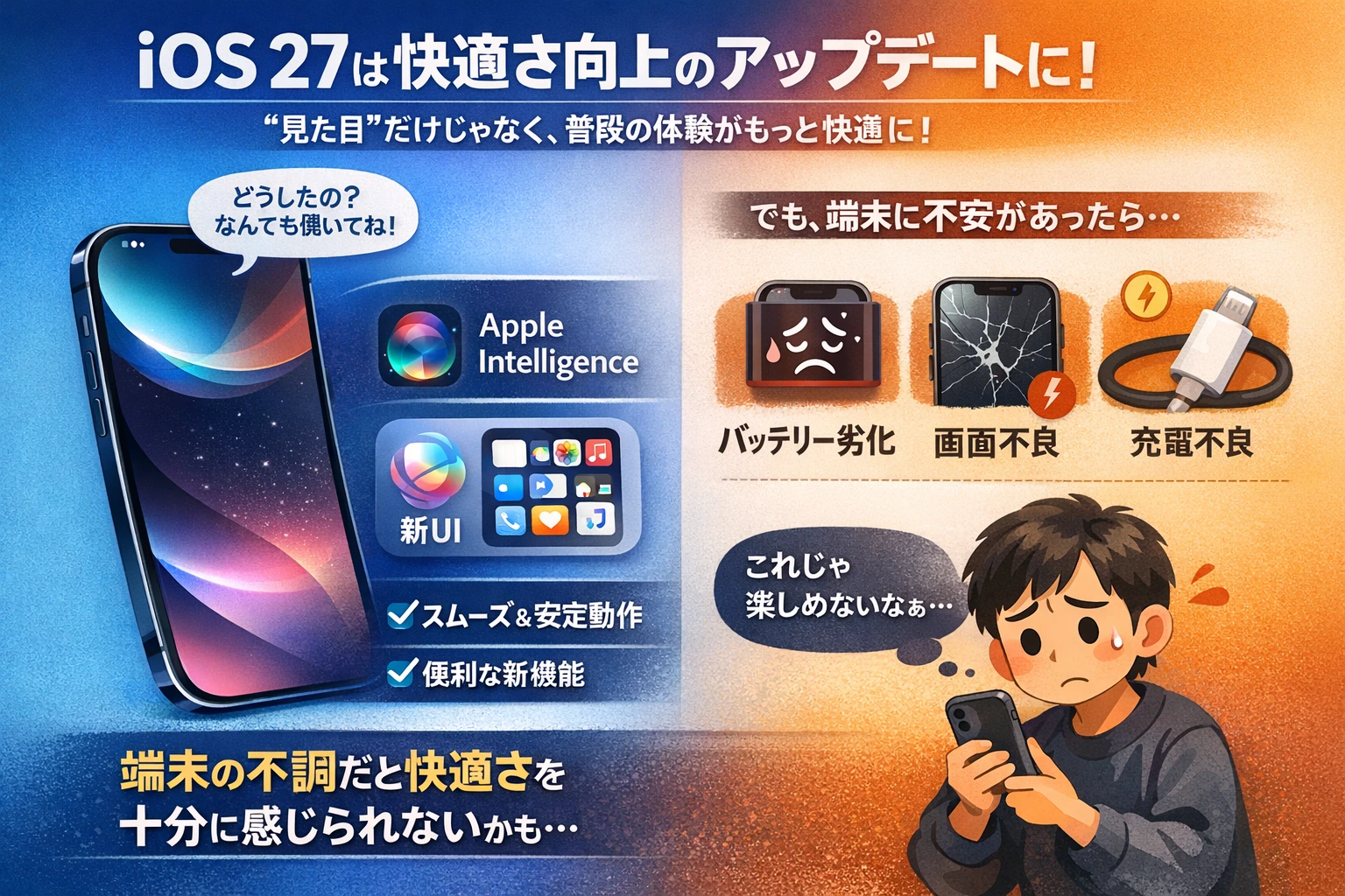 iOS27 大予想アップデート前にメンテナンスするならスマートクリアイオン札幌西岡店