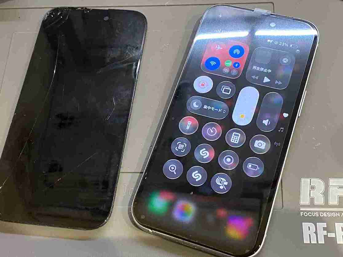 iPhone15Plus 画面修理 大阪市北区 スマートクリア