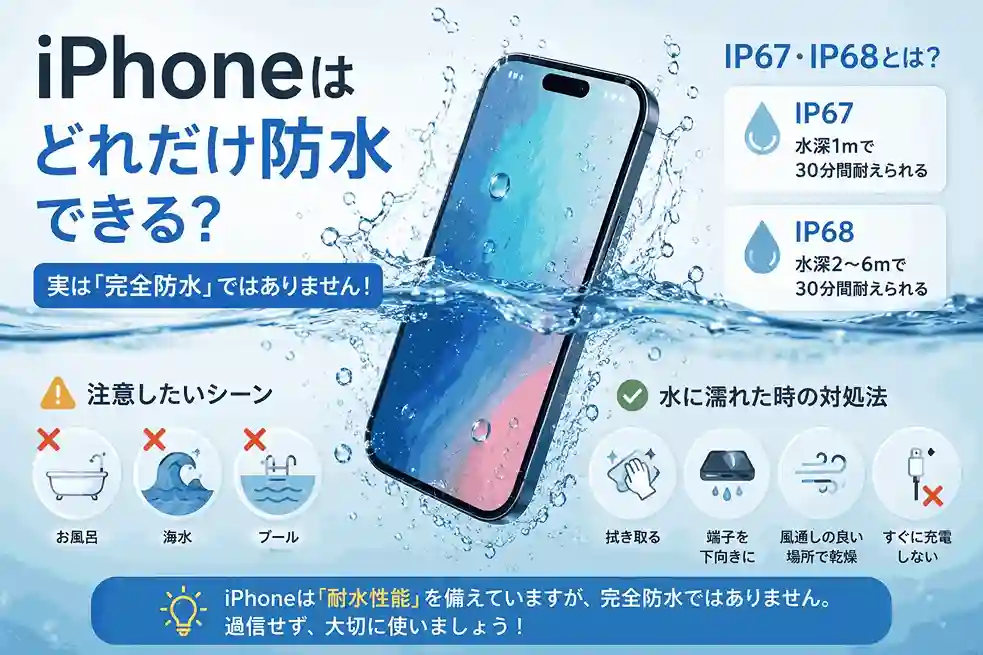 iPhoneがどれくらい水に強いのか解説