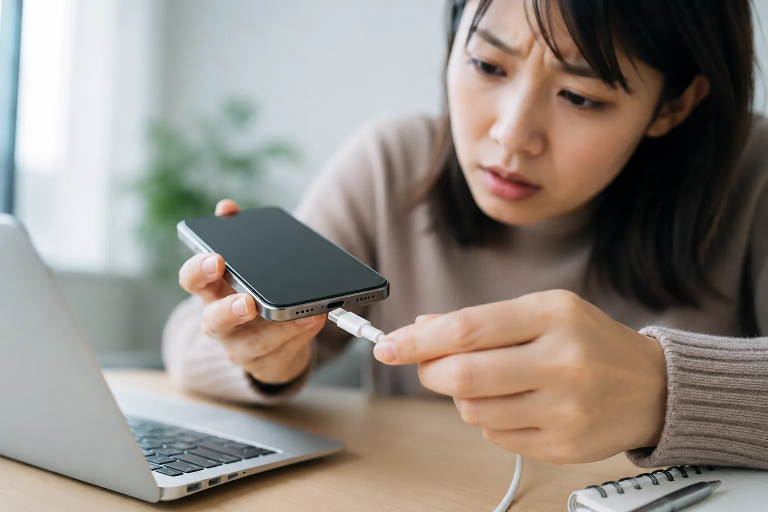 iPhoneの充電口にゴミが詰まった！掃除しても充電できない原因と正しい対処法を修理のプロが解説【札幌・すすきの】