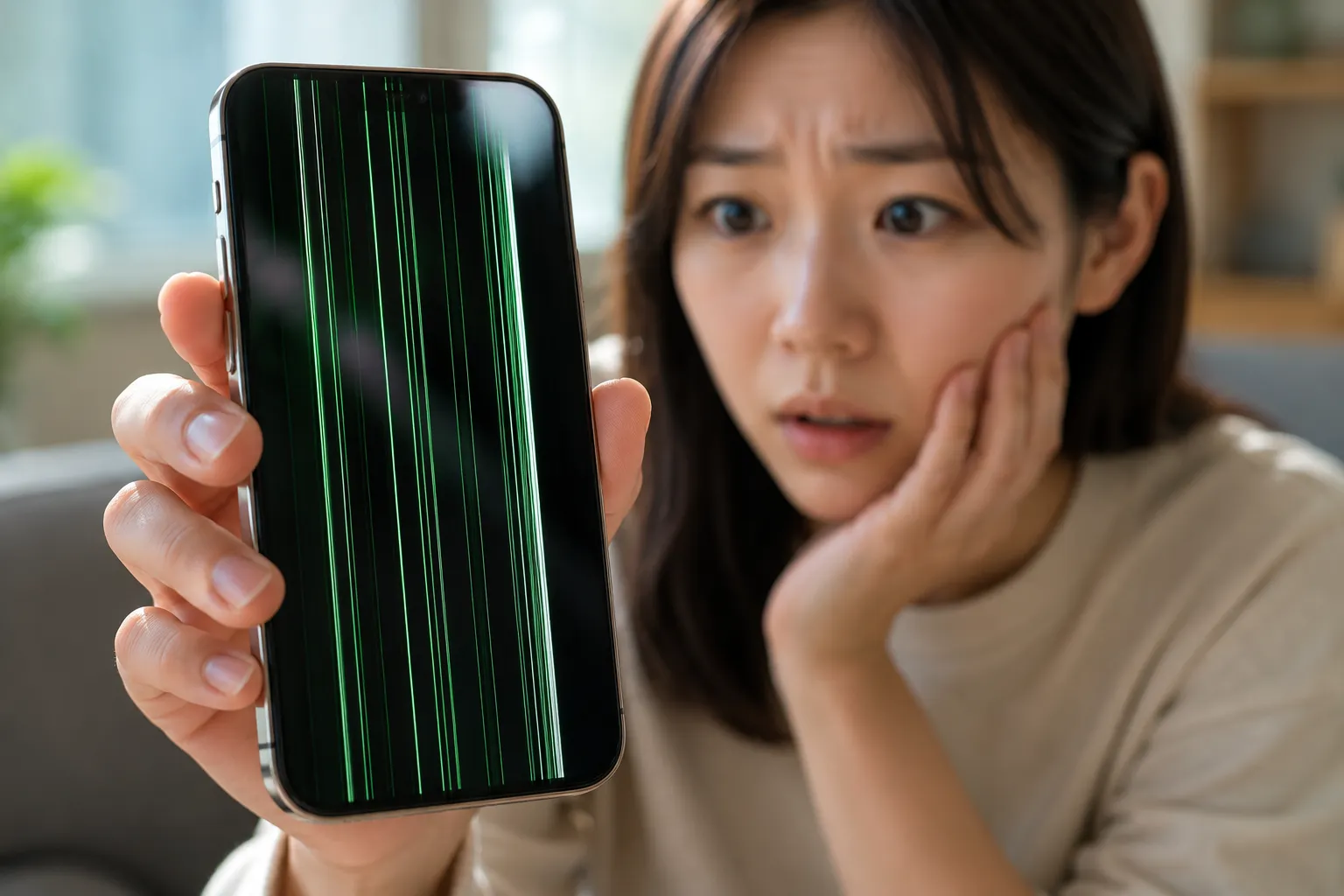スマホの画面に縦線・横線が入ったら故障のサインです