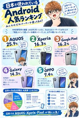 日本で使われているAndroidスマホ人気ランキング！AQUOS・Xperia・Pixelが人気の理由とは？｜スマートクリアドン・キホーテ小樽店